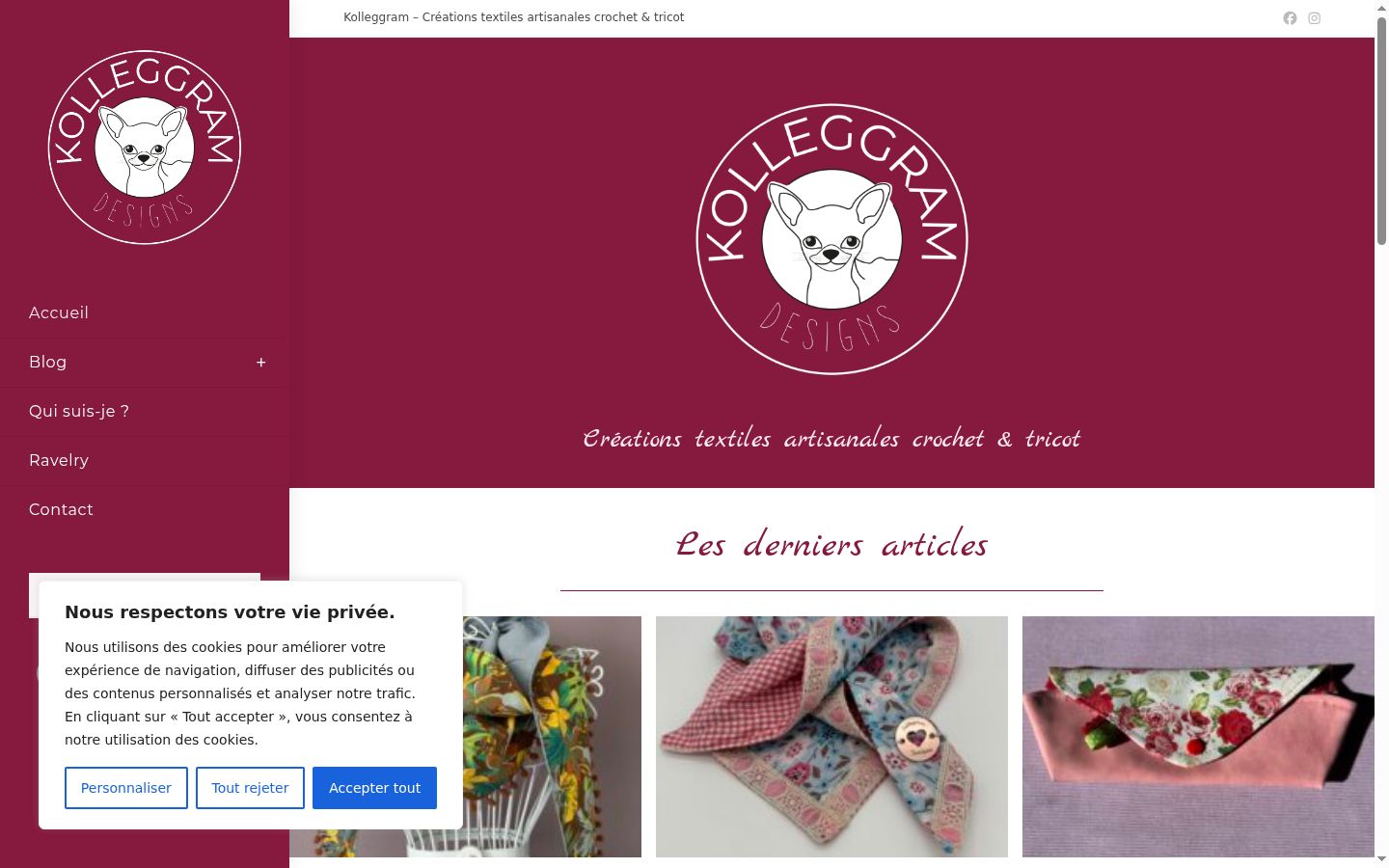 Capture d'écran de la bannière de consentement affichée avant toute interaction
