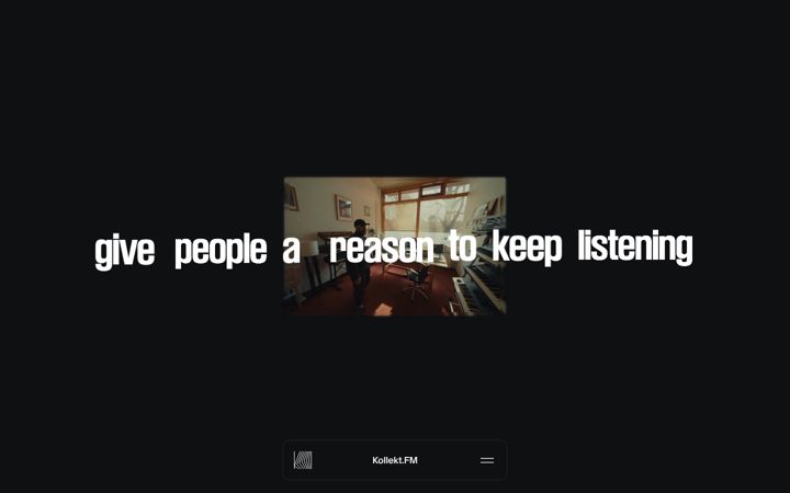 Screenshot of kollekt.fm