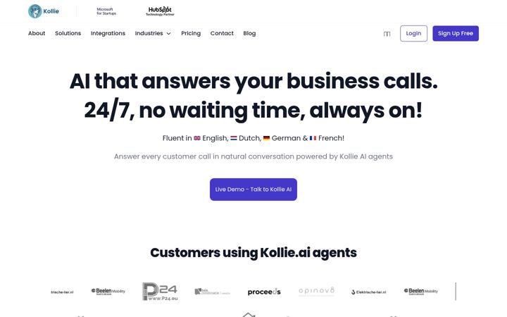 Screenshot of kollie.ai