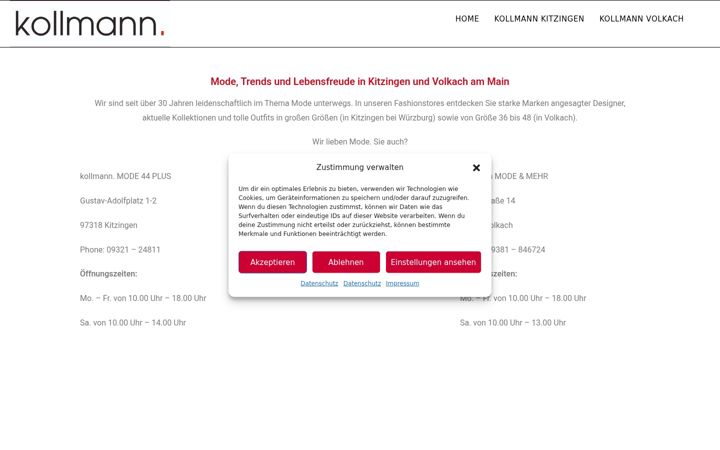 Screenshot of kollmann-mode.de