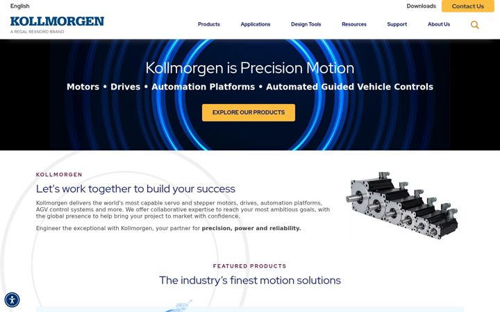 Screenshot of kollmorgen.com