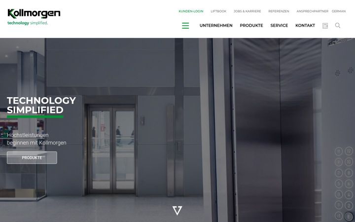 Screenshot of kollmorgen.de