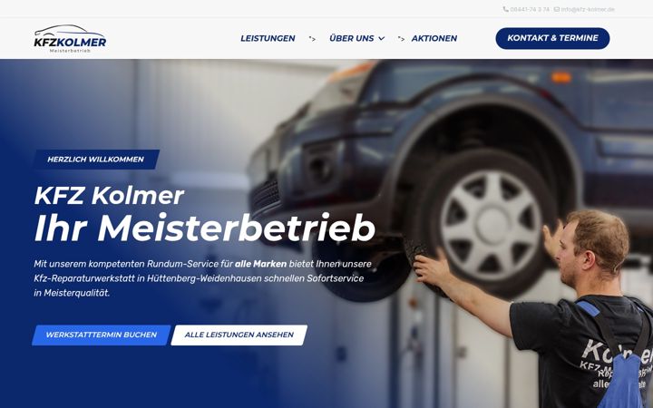 Screenshot of kolmer-kfz.de