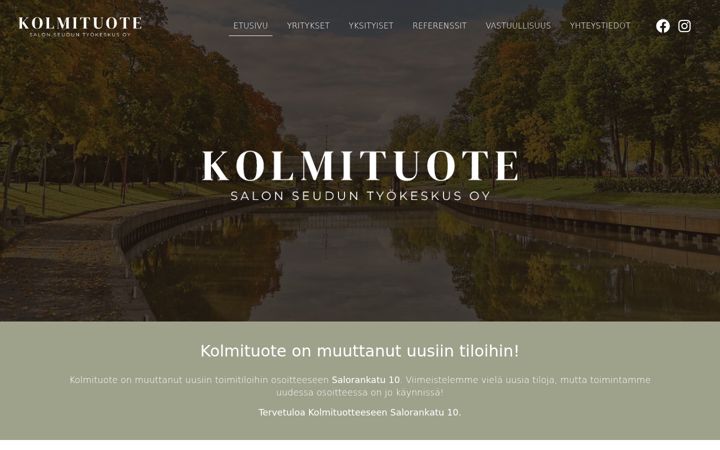 Skærmbillede af kolmituote.fi