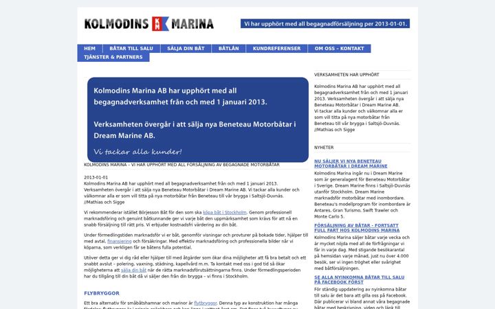 Screenshot of kolmodinsmarina.se
