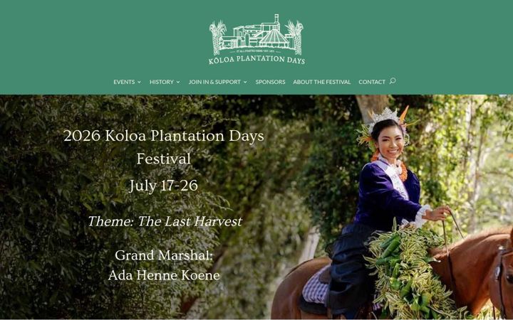 Screenshot of koloaplantationdays.com