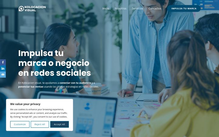 Screenshot of kolocacionvisual.com