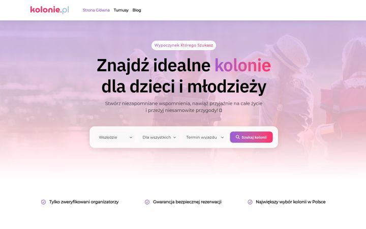 Screenshot of kolonie.pl