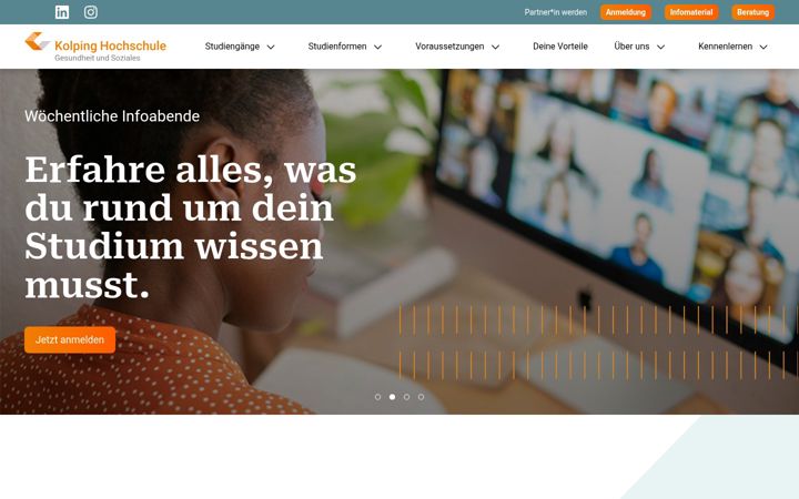 Screenshot of kolping-hochschule.de