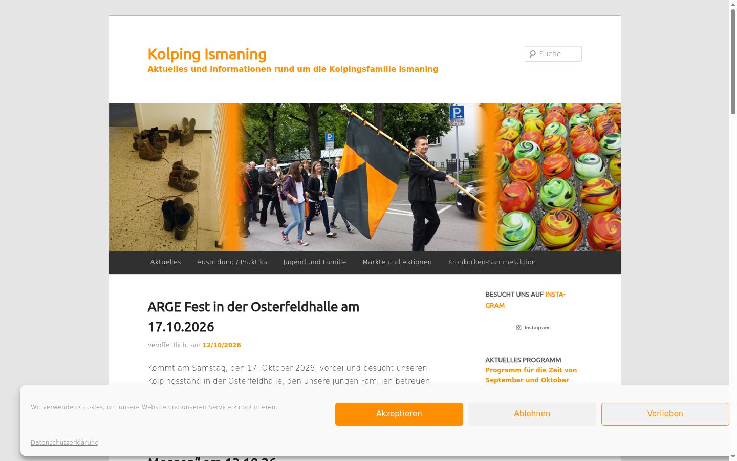 Screenshot des Einwilligungsbanners vor jeglicher Interaktion