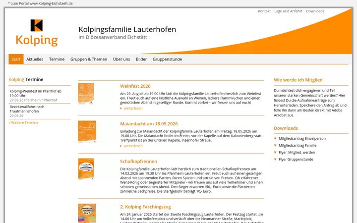 Screenshot of kolping-lauterhofen.de