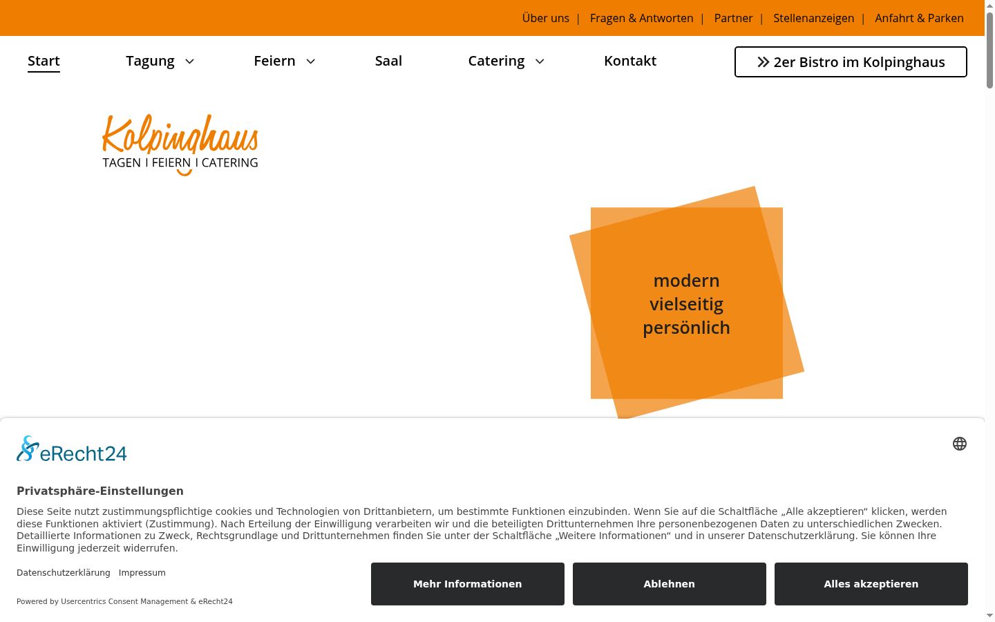 Screenshot of the consent banner shown before any interaction