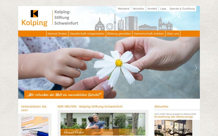 Screenshot of kolping-stiftung-schweinfurt.de