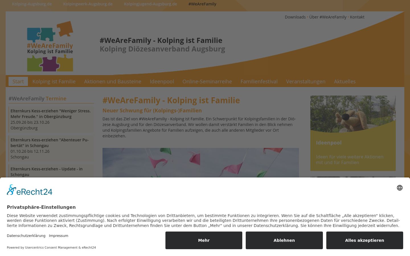 Screenshot van de toestemmingsbanner zoals getoond vóór enige interactie