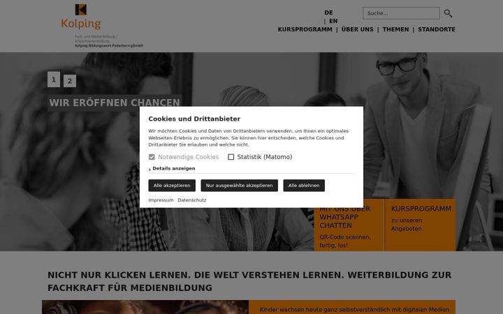 Screenshot of kolping-weiterbildung.de