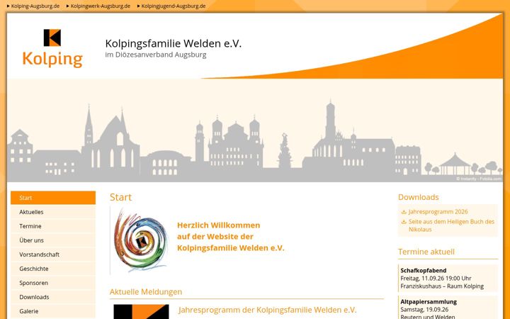 Screenshot of kolping-welden.de