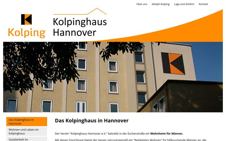 Screenshot of kolpinghaus-hannover.de