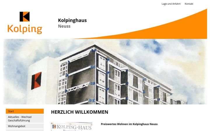 Screenshot of kolpinghaus-neuss.de