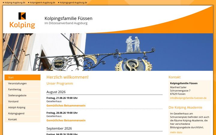 Screenshot of kolpingsfamilie-fuessen.de