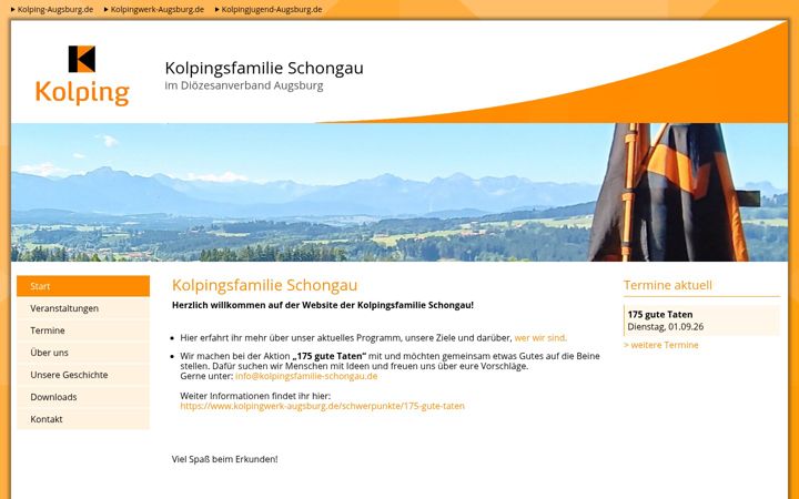 Screenshot of kolpingsfamilie-schongau.de