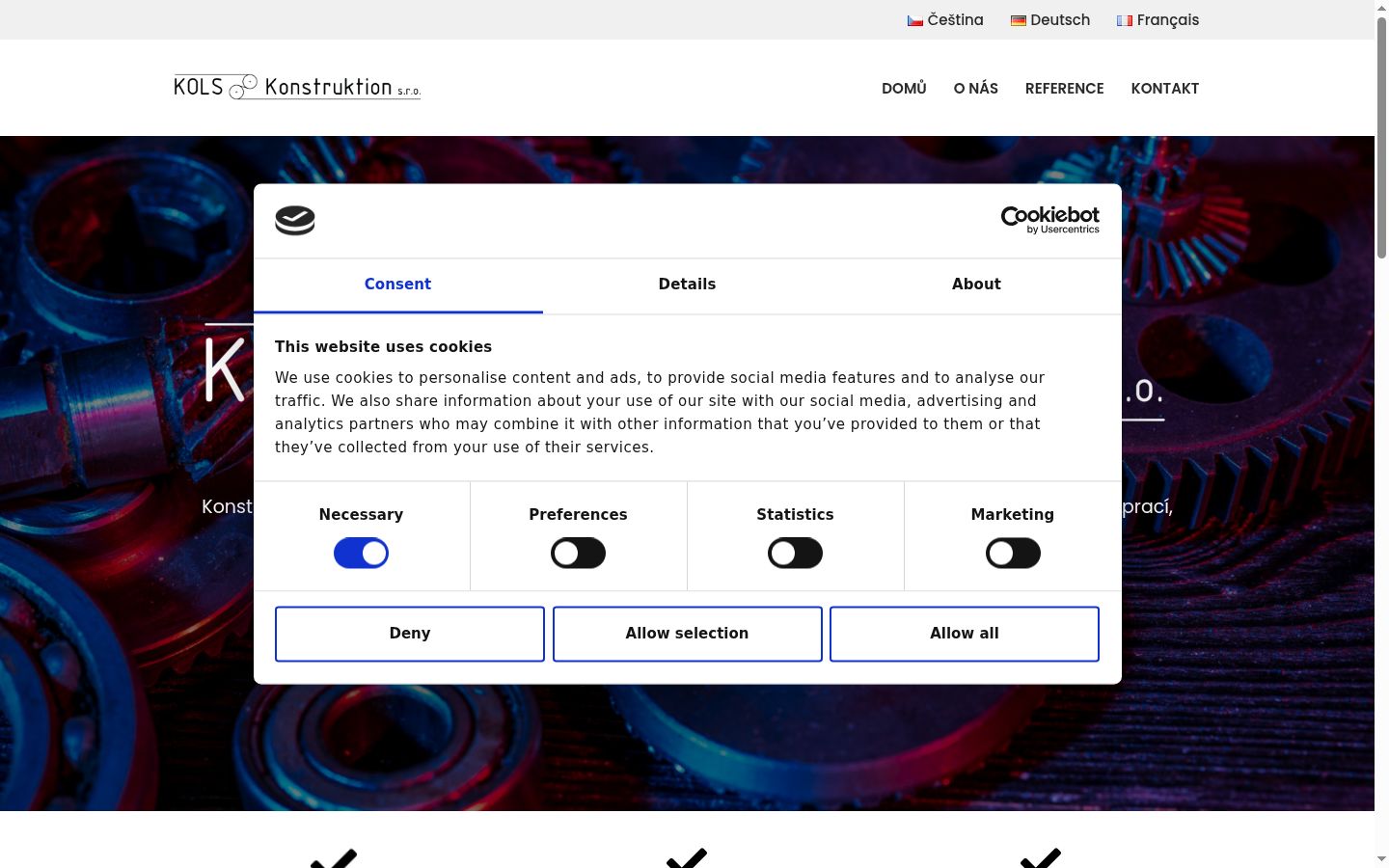 Screenshot of the consent banner shown before any interaction
