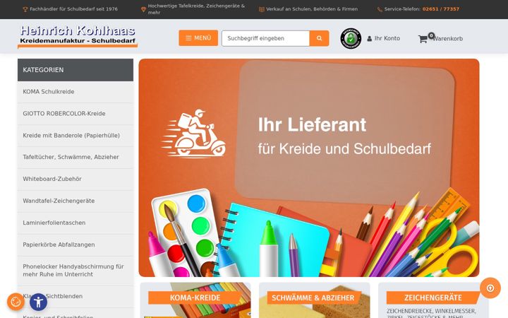 Screenshot of koma-kreide.de