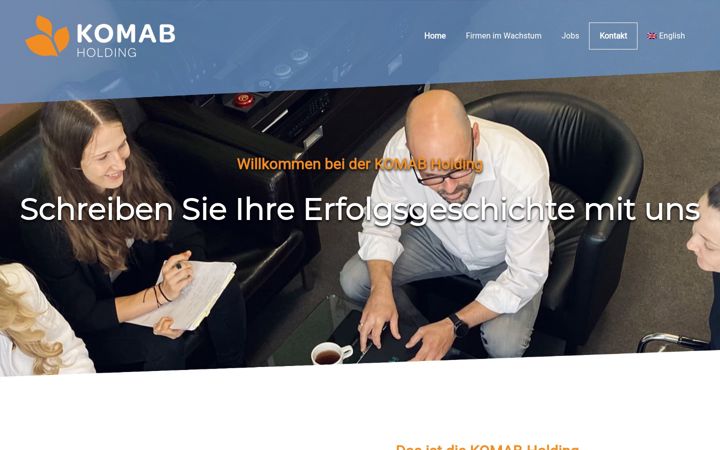 Screenshot of komab-holding.com