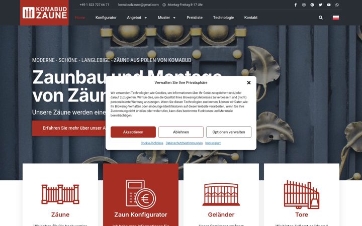 Screenshot of komabud-zaune.de