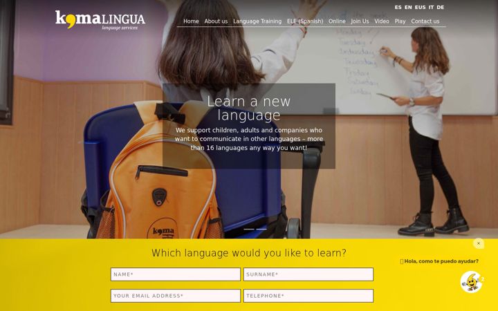 Screenshot of komalingua.com