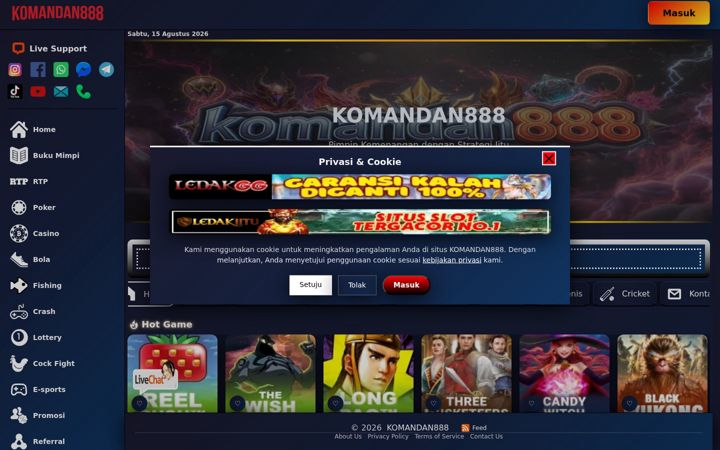Screenshot of komandan888.net