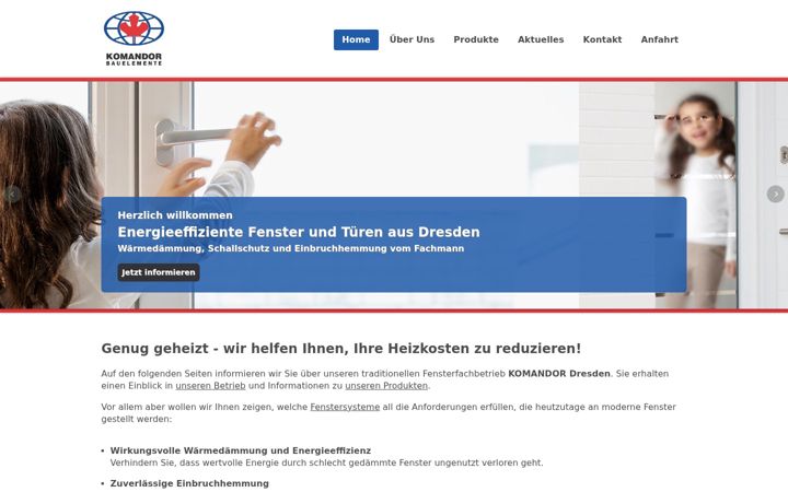 Screenshot of komandor-bauelemente.de