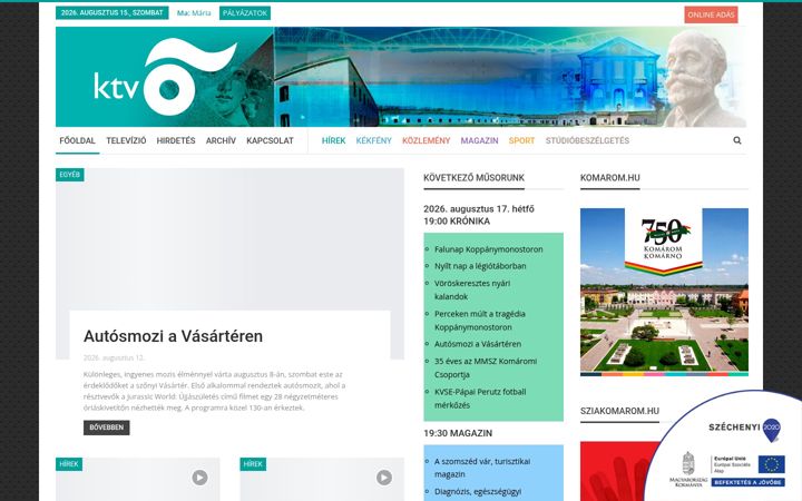 Screenshot of komaromtv.hu