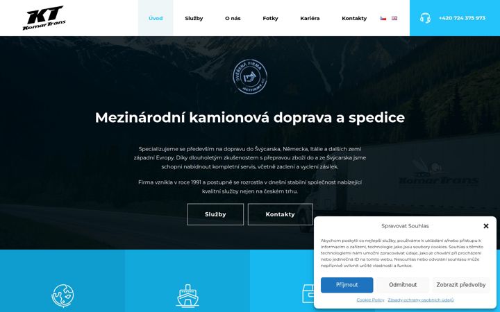 Screenshot of komartrans.cz
