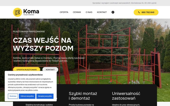 Screenshot of komarusztowania.pl