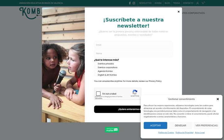 Skærmbillede af kombaeducacion.com