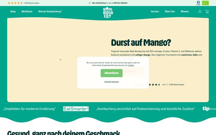 Screenshot of kombuchery.at