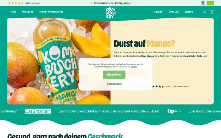 Screenshot of kombuchery.co.uk