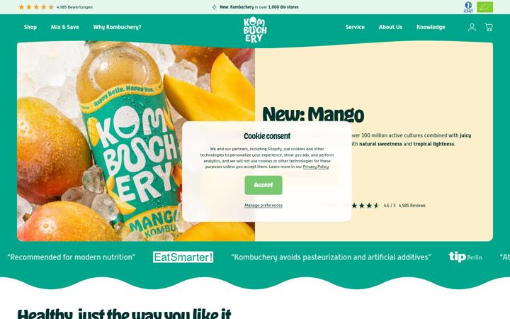 Screenshot of kombuchery.se