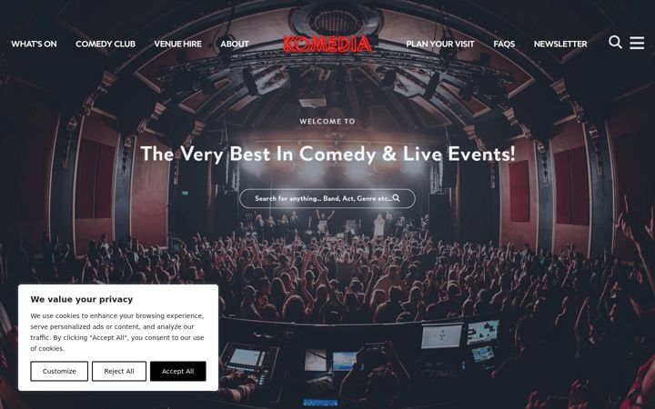 Screenshot of komediabath.co.uk