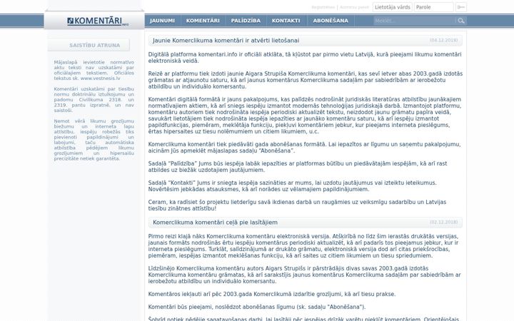 Screenshot of komentari.info