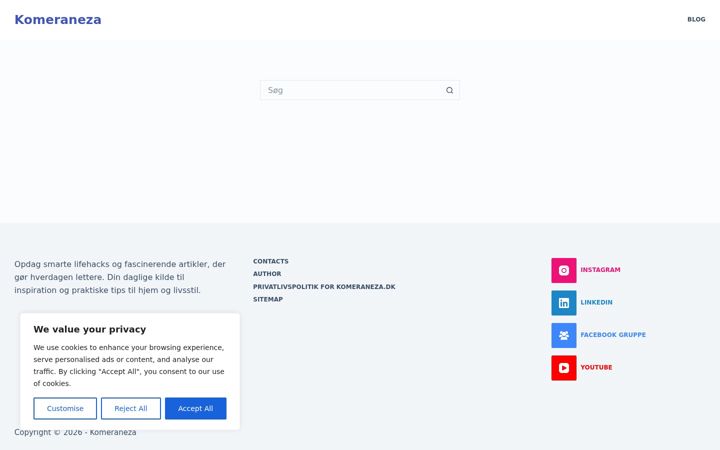 Screenshot of komeraneza.dk