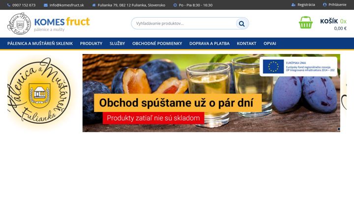 Screenshot of komesfruct.sk