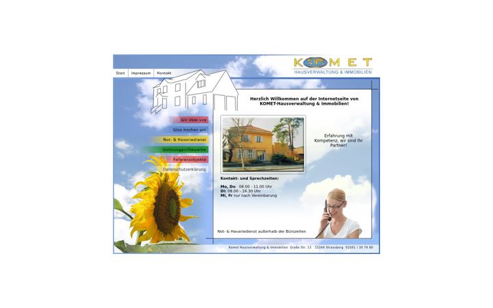 Screenshot of komet-hausverwaltung.de