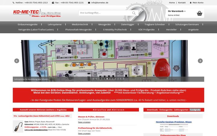 Screenshot of kometec.de