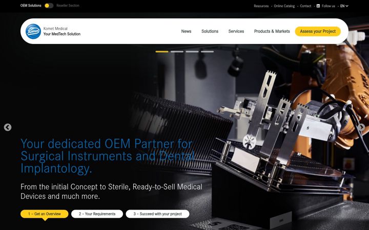 Screenshot of kometmedical.com