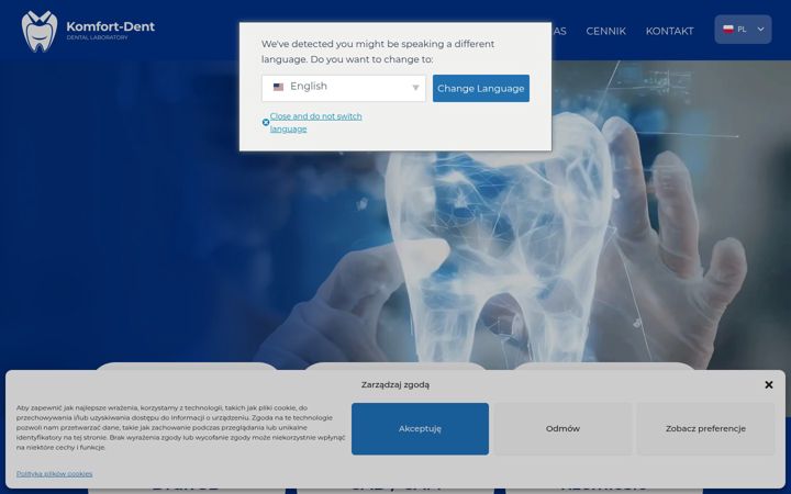 Screenshot του komfort-dent.com