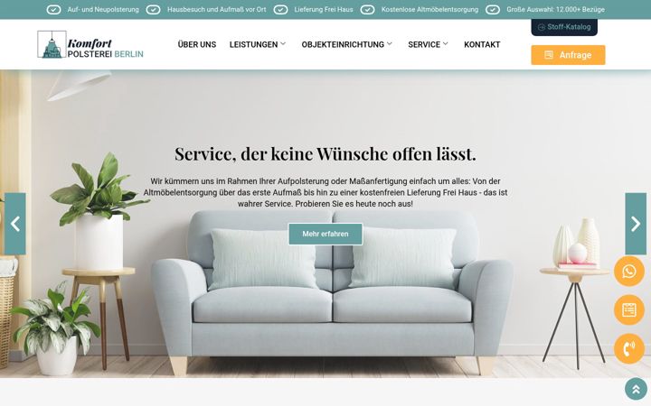 Screenshot of komfort-polsterei.de