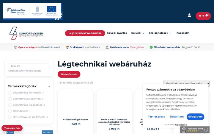 Screenshot of komfortsystem.hu