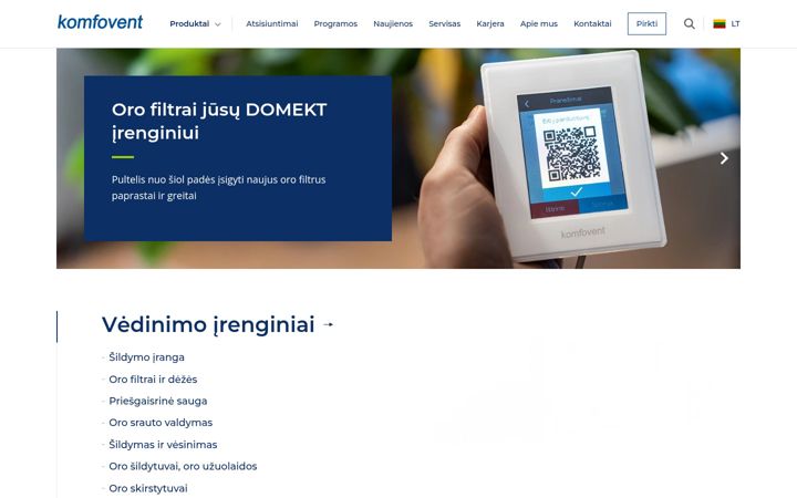 Screenshot of komfovent.lt