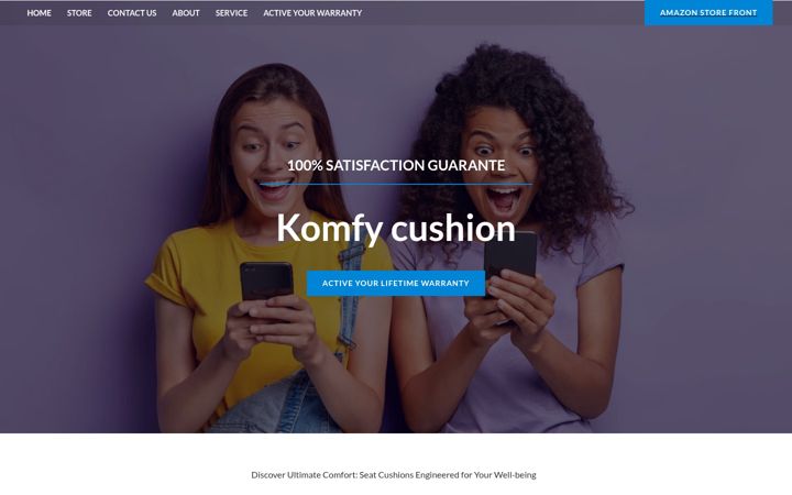 Screenshot of komfycushion.com